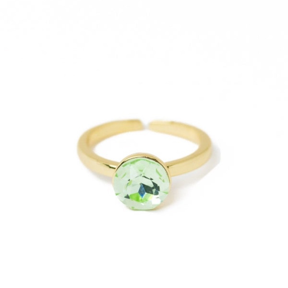 BAR By Alexa Rae Adjustable A higher place ring Gold with mint whisper crystal - Picture 3 of 3